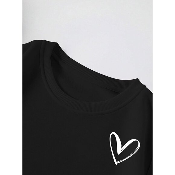 ⚡Women Black Imported Graphic Crewneck Casual Long Sleeve Pullover Sweatshirt - Picture 3 of 5